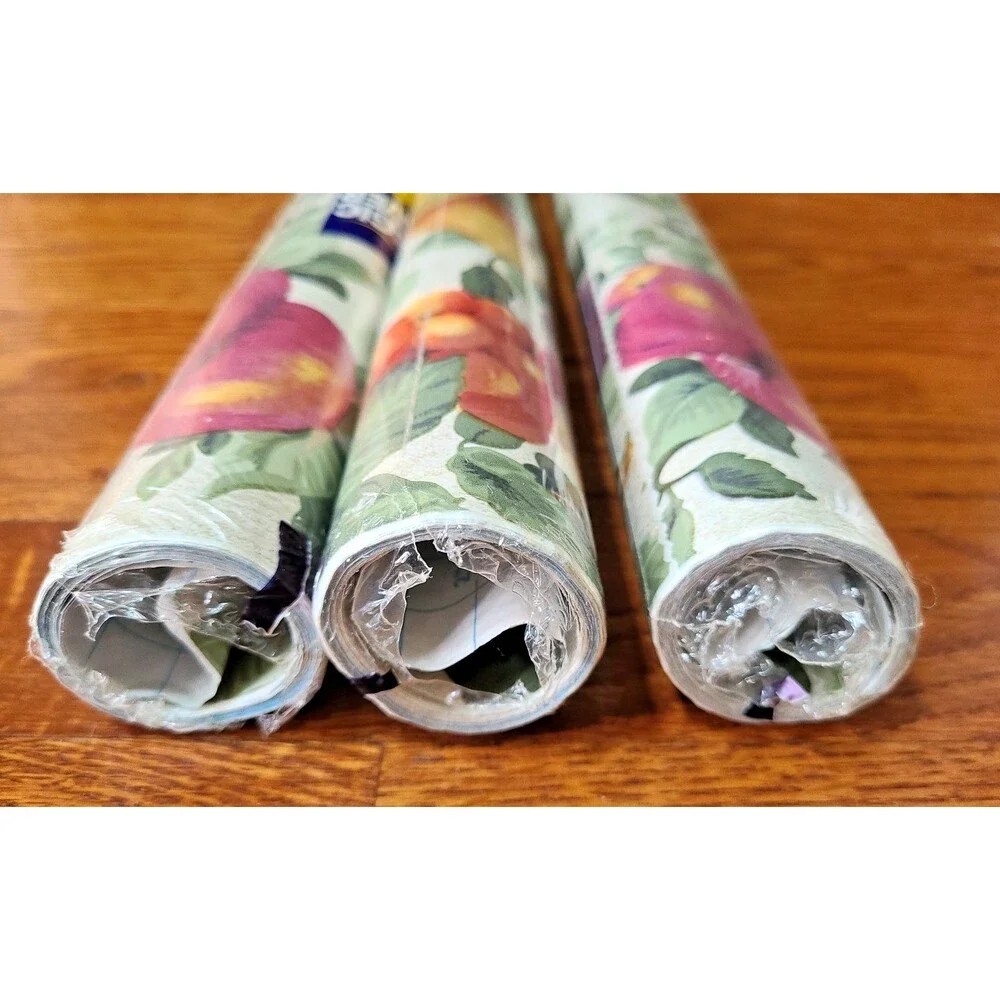 (3) Magic Cover Self Adhesive Decorative Covering 9 ft X 18 In NOS FRUIT Vines